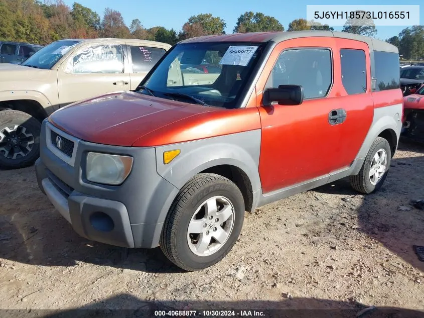 2003 Honda Element Ex VIN: 5J6YH18573L016551 Lot: 40688877