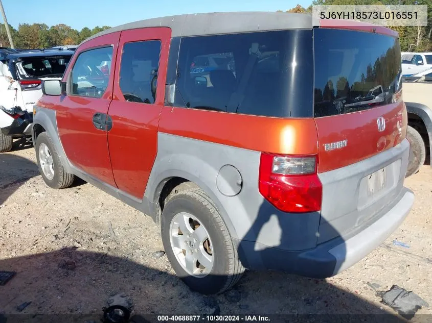 2003 Honda Element Ex VIN: 5J6YH18573L016551 Lot: 40688877