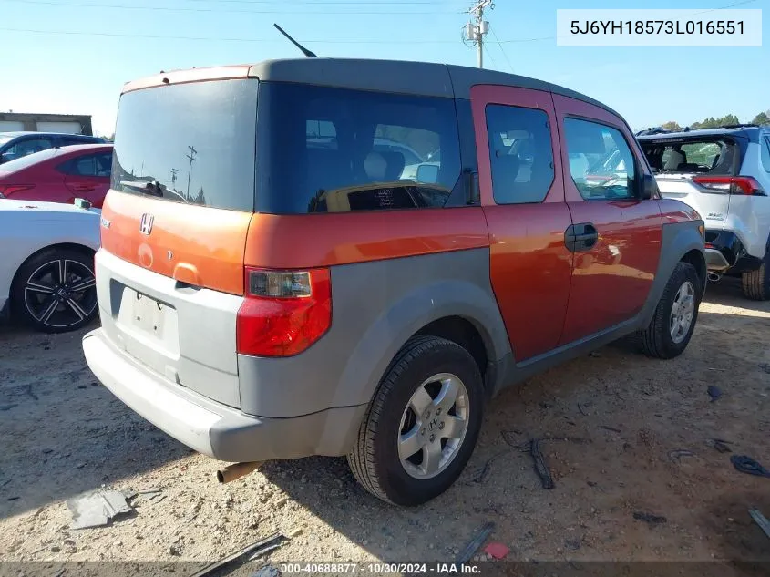 2003 Honda Element Ex VIN: 5J6YH18573L016551 Lot: 40688877