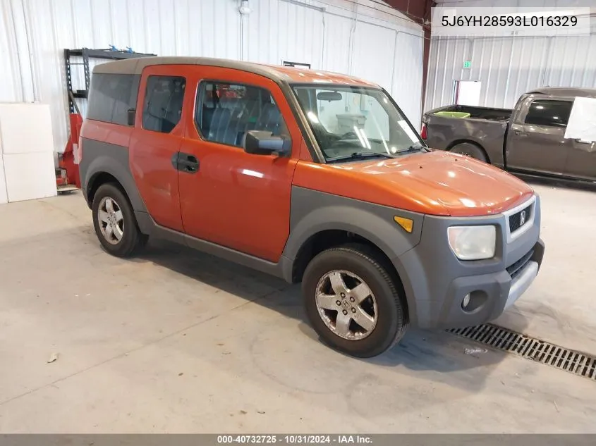 2003 Honda Element Ex VIN: 5J6YH28593L016329 Lot: 40732725