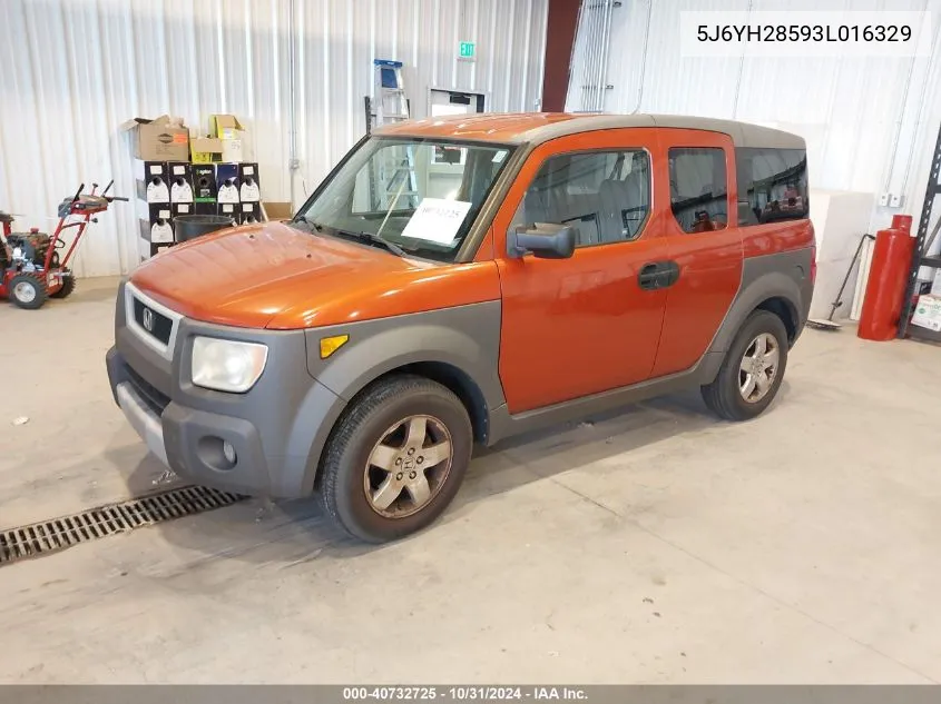 2003 Honda Element Ex VIN: 5J6YH28593L016329 Lot: 40732725