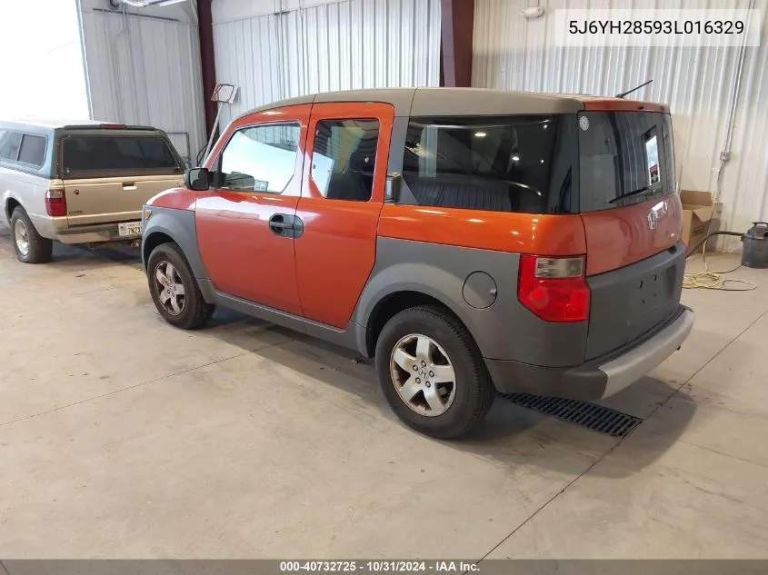 2003 Honda Element Ex VIN: 5J6YH28593L016329 Lot: 40732725