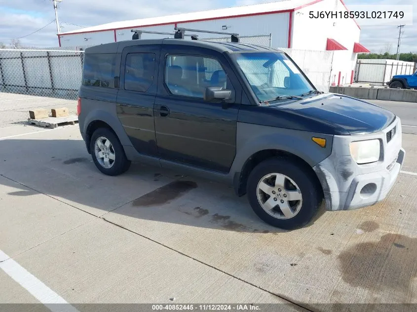 2003 Honda Element Ex VIN: 5J6YH18593L021749 Lot: 40852445