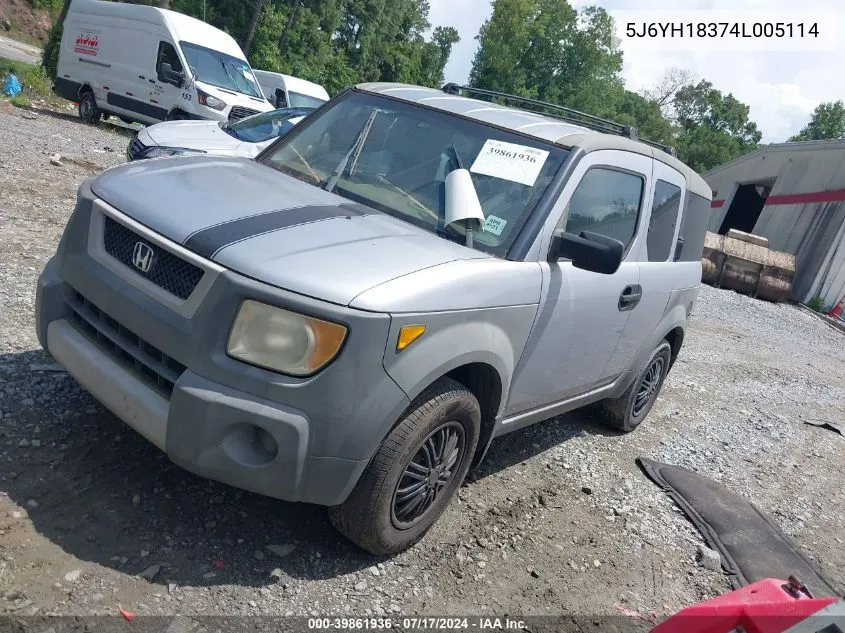 2004 Honda Element Lx VIN: 5J6YH18374L005114 Lot: 39861936