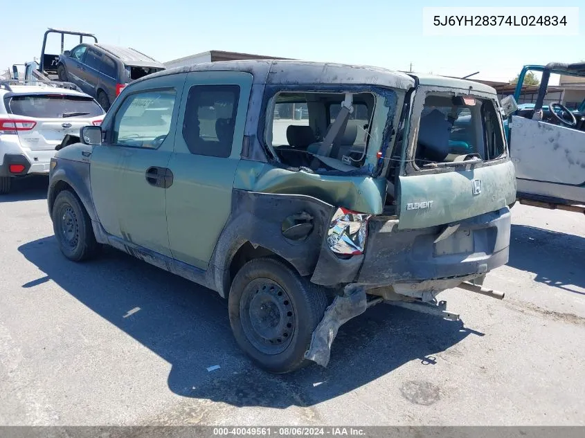 5J6YH28374L024834 2004 Honda Element Lx