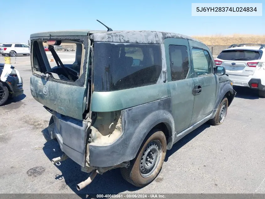 5J6YH28374L024834 2004 Honda Element Lx