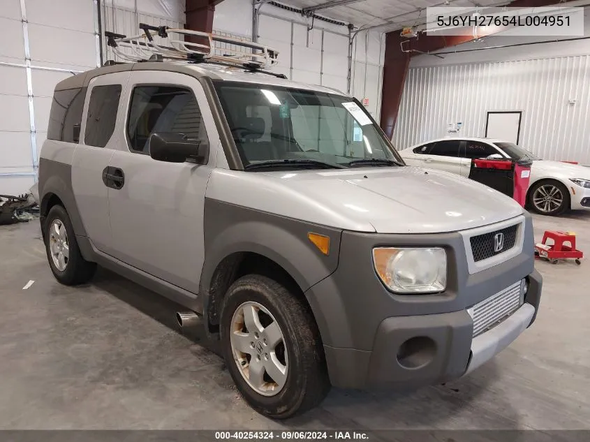 2004 Honda Element Ex VIN: 5J6YH27654L004951 Lot: 40254324