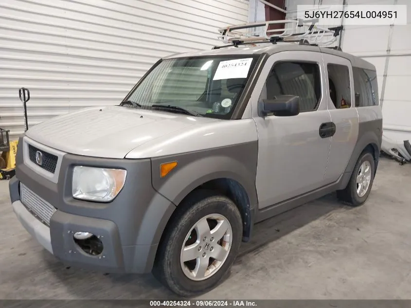 2004 Honda Element Ex VIN: 5J6YH27654L004951 Lot: 40254324