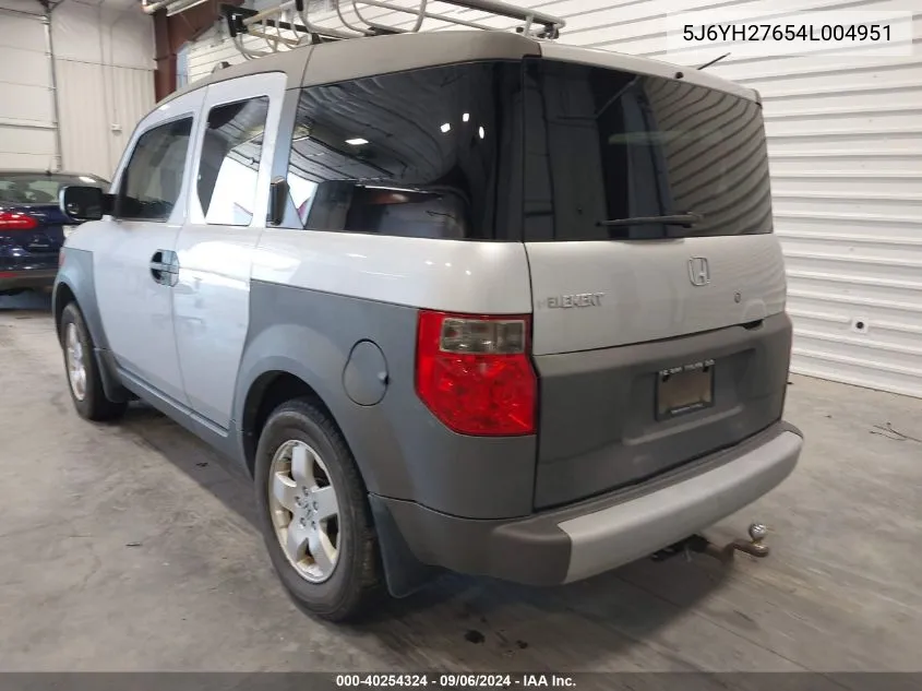 2004 Honda Element Ex VIN: 5J6YH27654L004951 Lot: 40254324