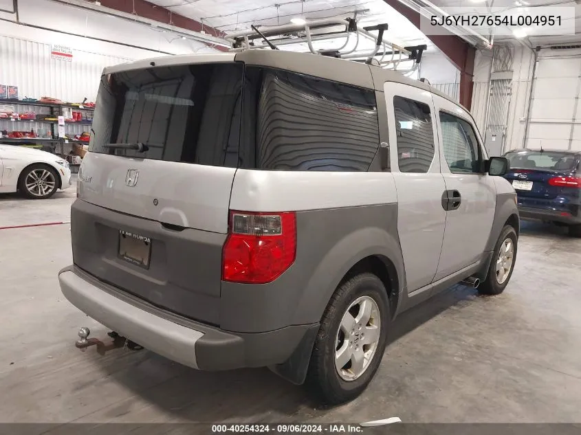 2004 Honda Element Ex VIN: 5J6YH27654L004951 Lot: 40254324