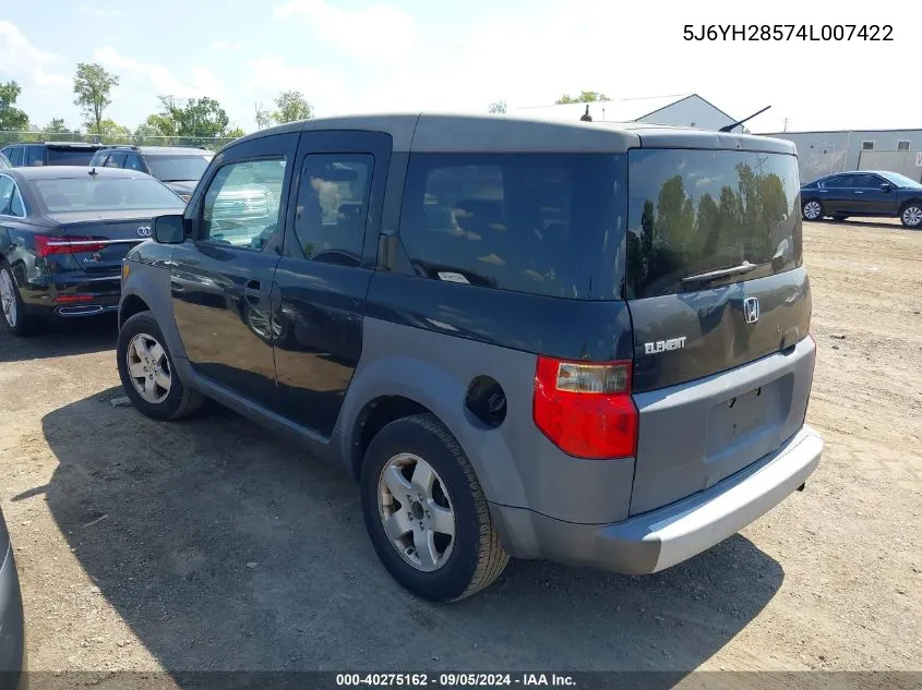 2004 Honda Element Ex VIN: 5J6YH28574L007422 Lot: 40275162