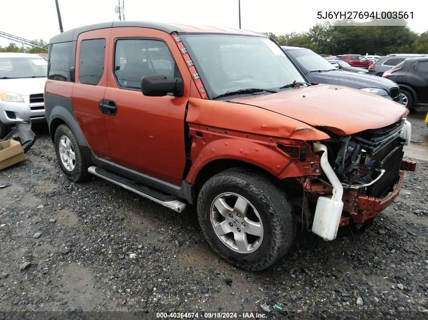 5J6YH27694L003561 2004 Honda Element Ex