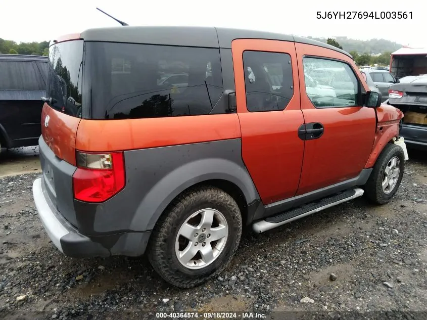 5J6YH27694L003561 2004 Honda Element Ex