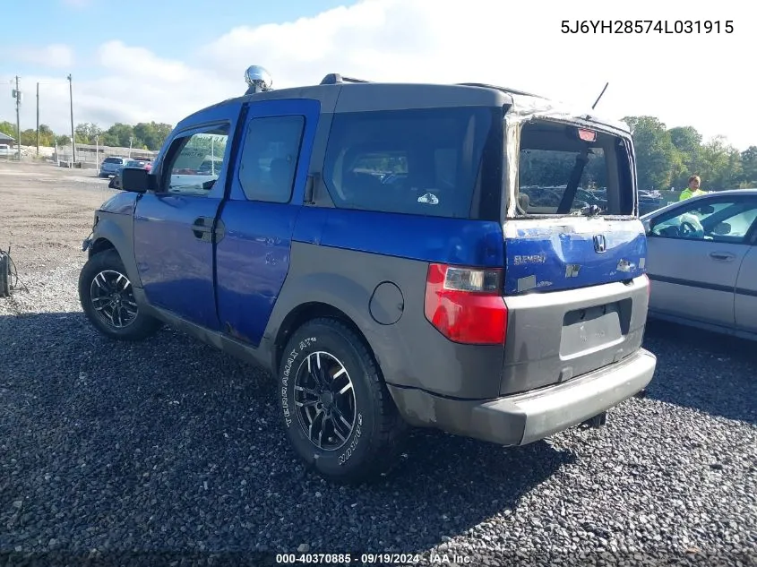 2004 Honda Element Ex VIN: 5J6YH28574L031915 Lot: 40370885