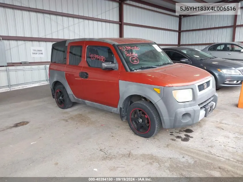 2004 Honda Element Lx VIN: 5J6YH183X4L006516 Lot: 40394180