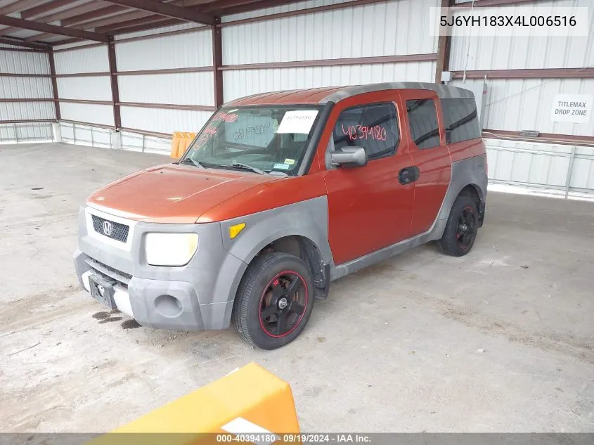 2004 Honda Element Lx VIN: 5J6YH183X4L006516 Lot: 40394180