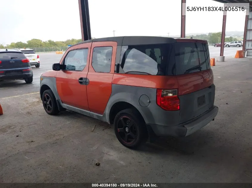 2004 Honda Element Lx VIN: 5J6YH183X4L006516 Lot: 40394180