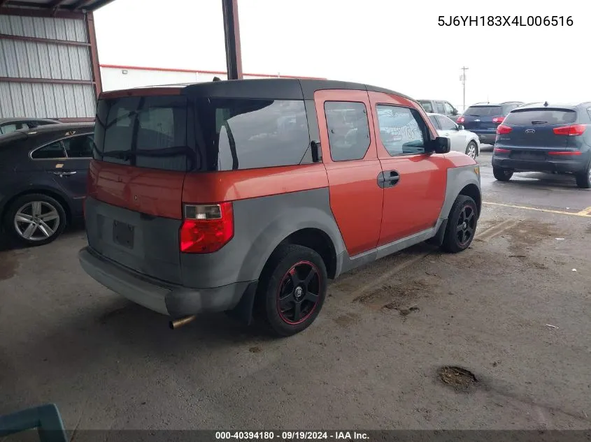 2004 Honda Element Lx VIN: 5J6YH183X4L006516 Lot: 40394180