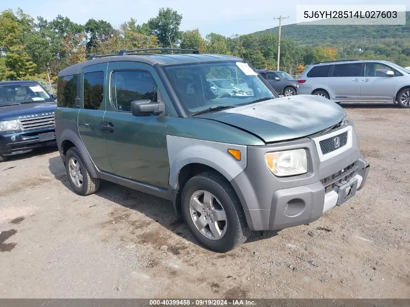 2004 Honda Element Ex VIN: 5J6YH28514L027603 Lot: 40399458