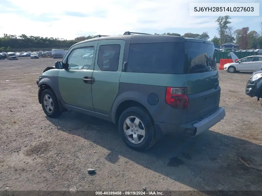 2004 Honda Element Ex VIN: 5J6YH28514L027603 Lot: 40399458