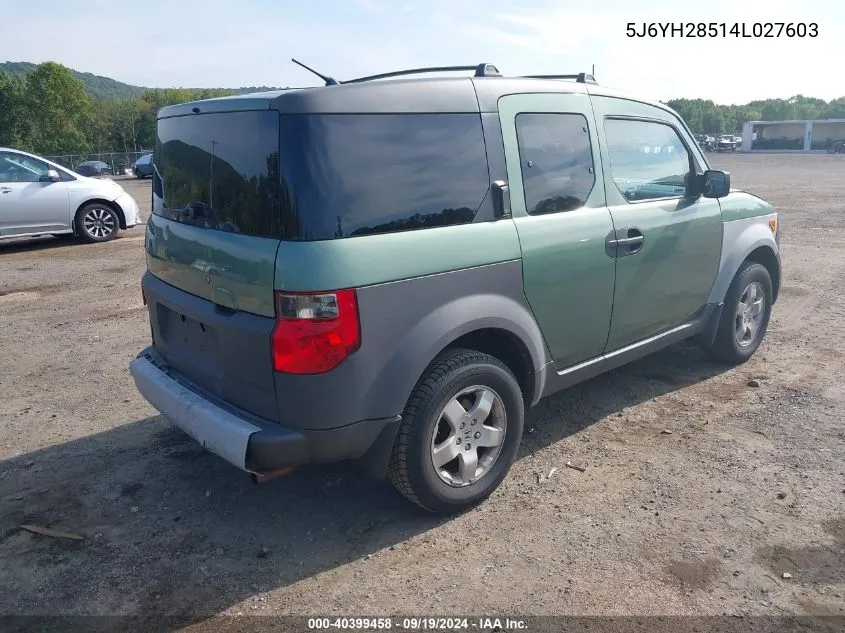 2004 Honda Element Ex VIN: 5J6YH28514L027603 Lot: 40399458