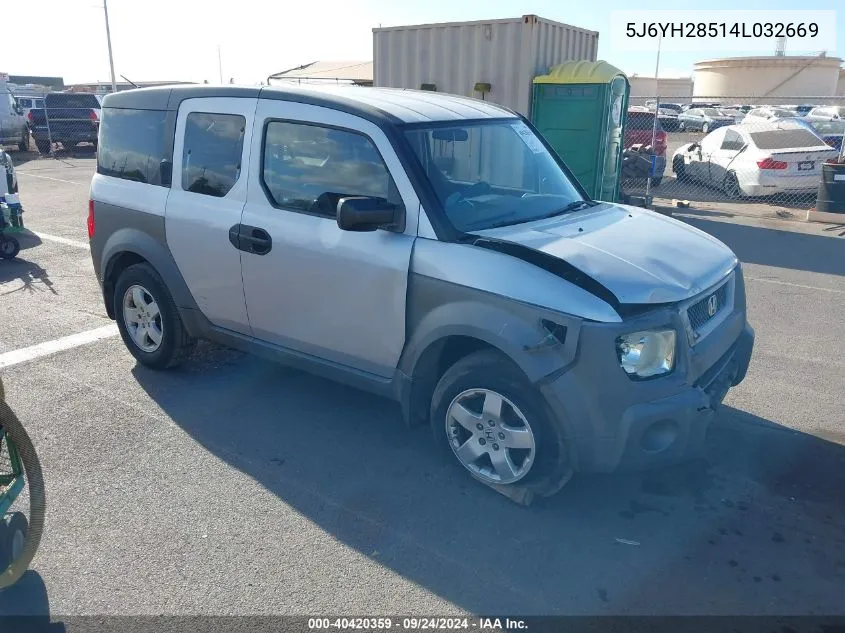 2004 Honda Element Ex VIN: 5J6YH28514L032669 Lot: 40420359