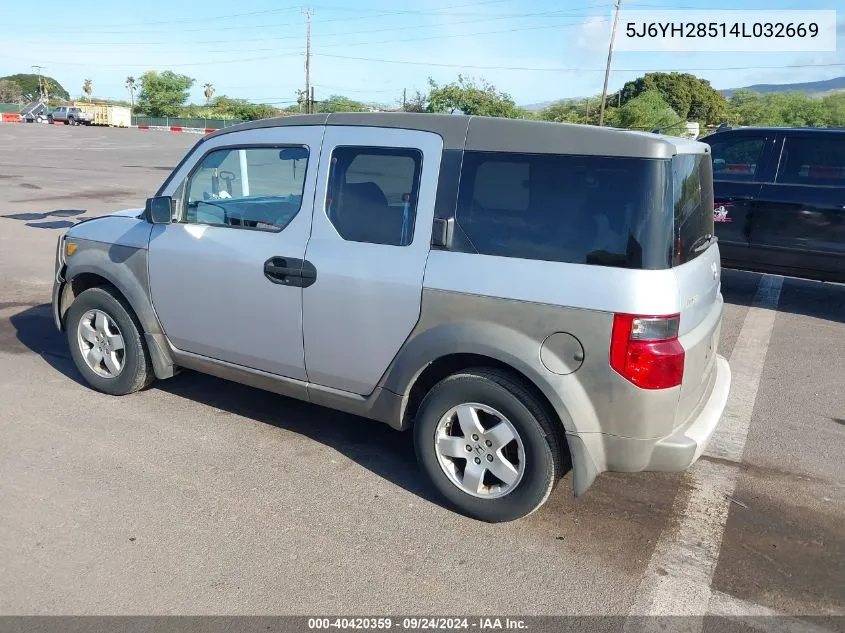 2004 Honda Element Ex VIN: 5J6YH28514L032669 Lot: 40420359