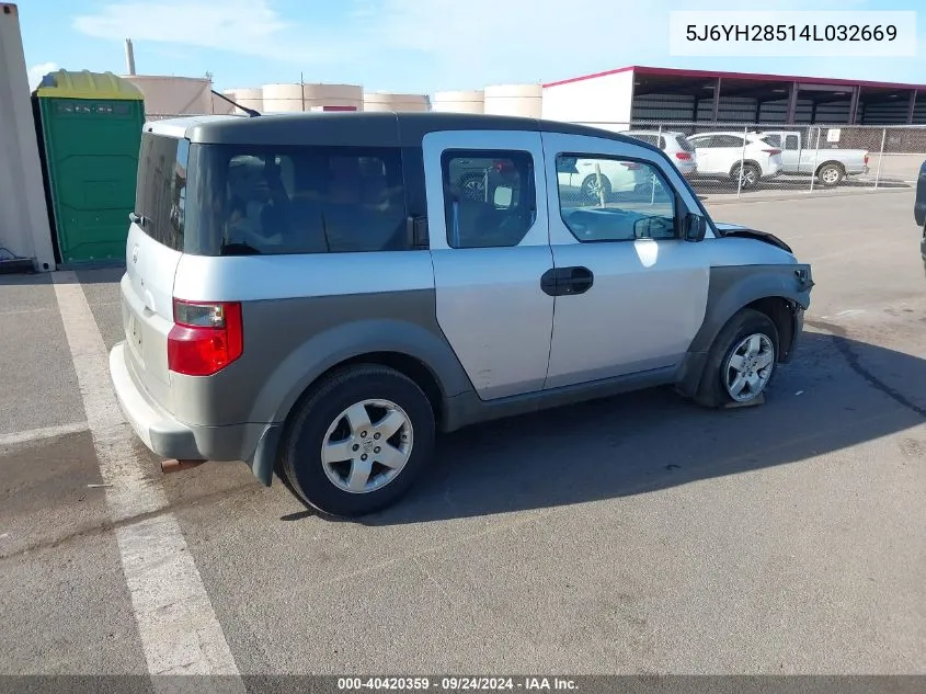 2004 Honda Element Ex VIN: 5J6YH28514L032669 Lot: 40420359