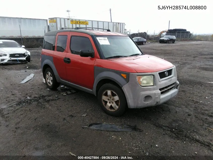 2004 Honda Element Ex VIN: 5J6YH28574L008800 Lot: 40427884