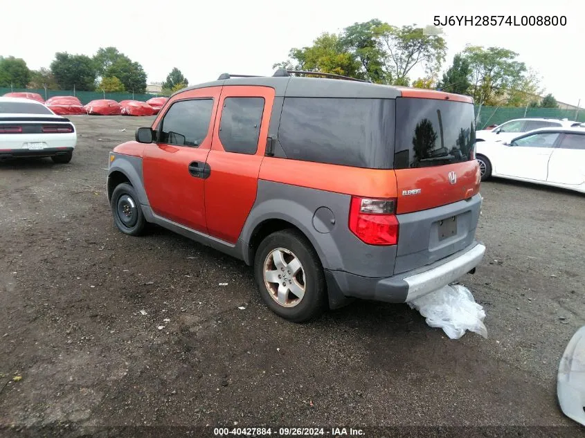 2004 Honda Element Ex VIN: 5J6YH28574L008800 Lot: 40427884