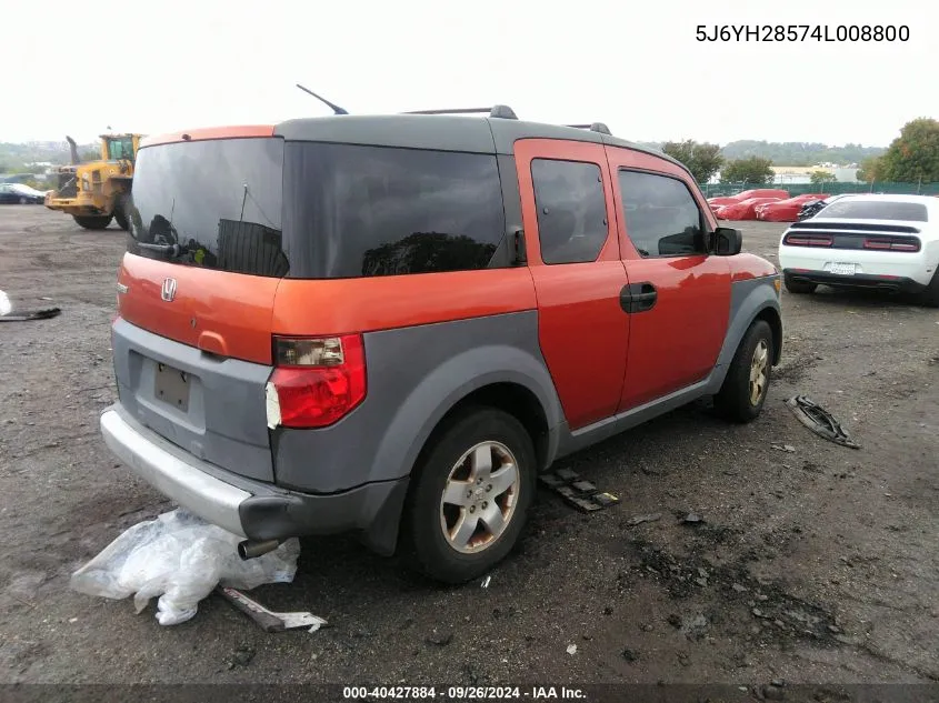 2004 Honda Element Ex VIN: 5J6YH28574L008800 Lot: 40427884