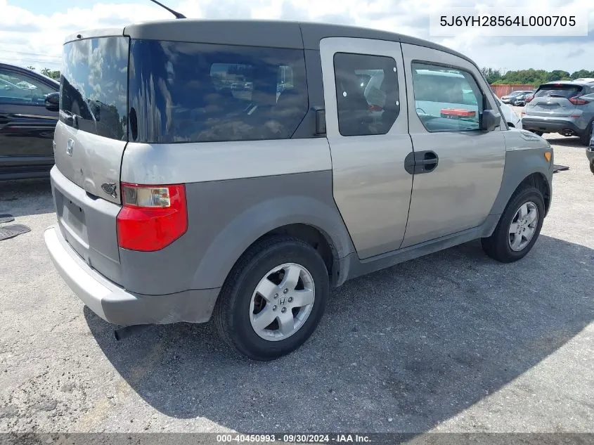 2004 Honda Element Ex VIN: 5J6YH28564L000705 Lot: 40450993