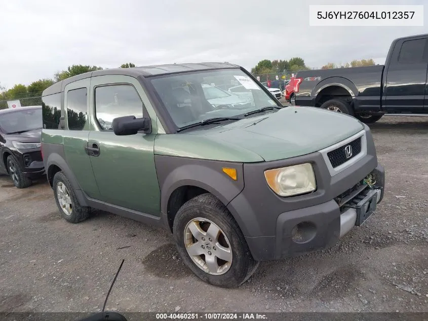 2004 Honda Element Ex VIN: 5J6YH27604L012357 Lot: 40460251