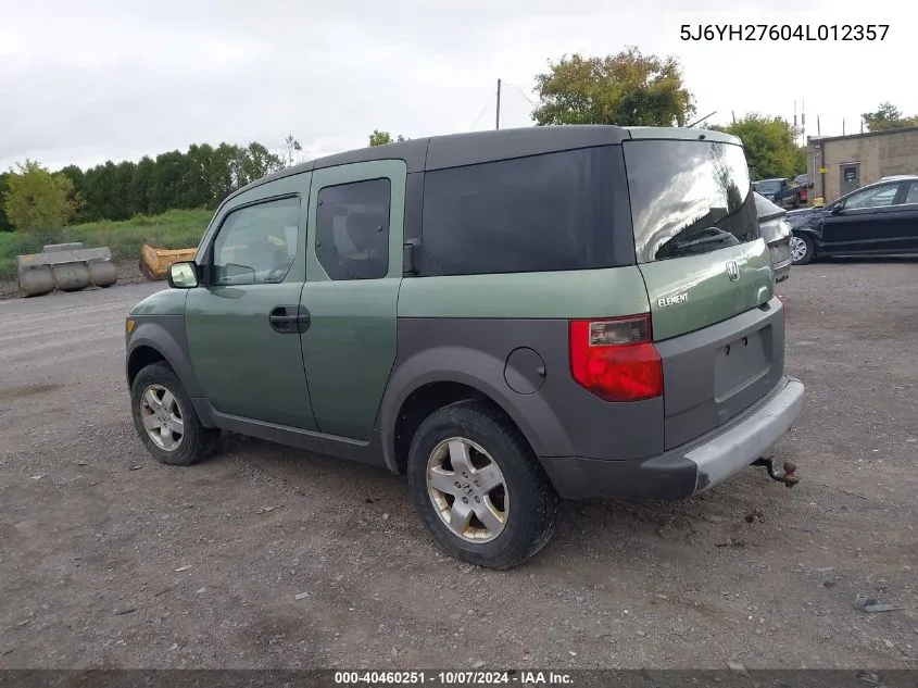 2004 Honda Element Ex VIN: 5J6YH27604L012357 Lot: 40460251