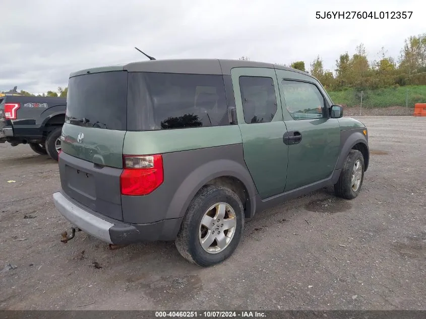 2004 Honda Element Ex VIN: 5J6YH27604L012357 Lot: 40460251