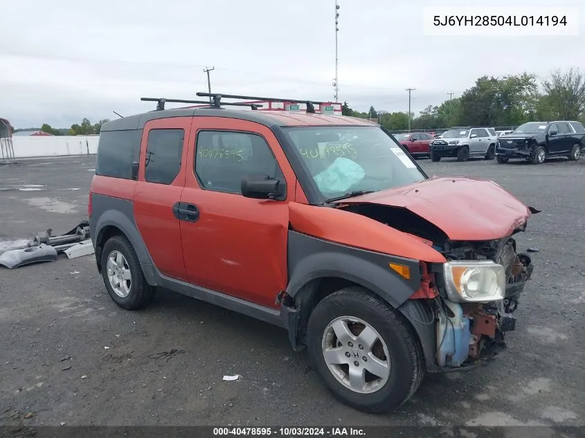 2004 Honda Element Ex VIN: 5J6YH28504L014194 Lot: 40478595