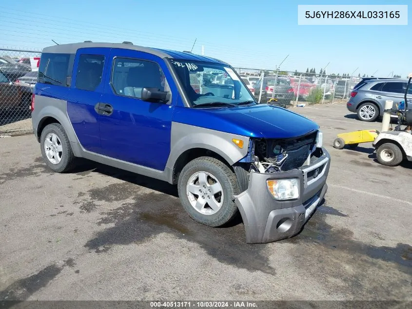 2004 Honda Element Ex VIN: 5J6YH286X4L033165 Lot: 40513171