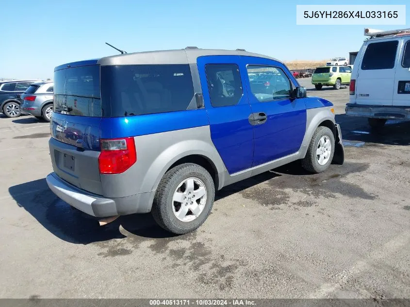 2004 Honda Element Ex VIN: 5J6YH286X4L033165 Lot: 40513171