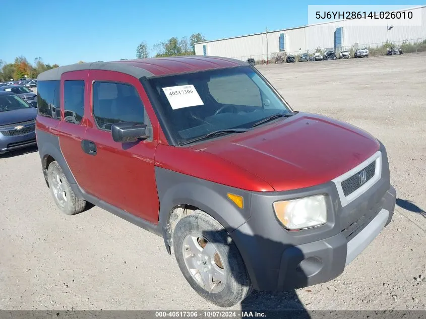 2004 Honda Element Ex VIN: 5J6YH28614L026010 Lot: 40517306