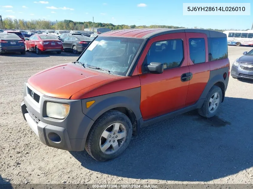 2004 Honda Element Ex VIN: 5J6YH28614L026010 Lot: 40517306