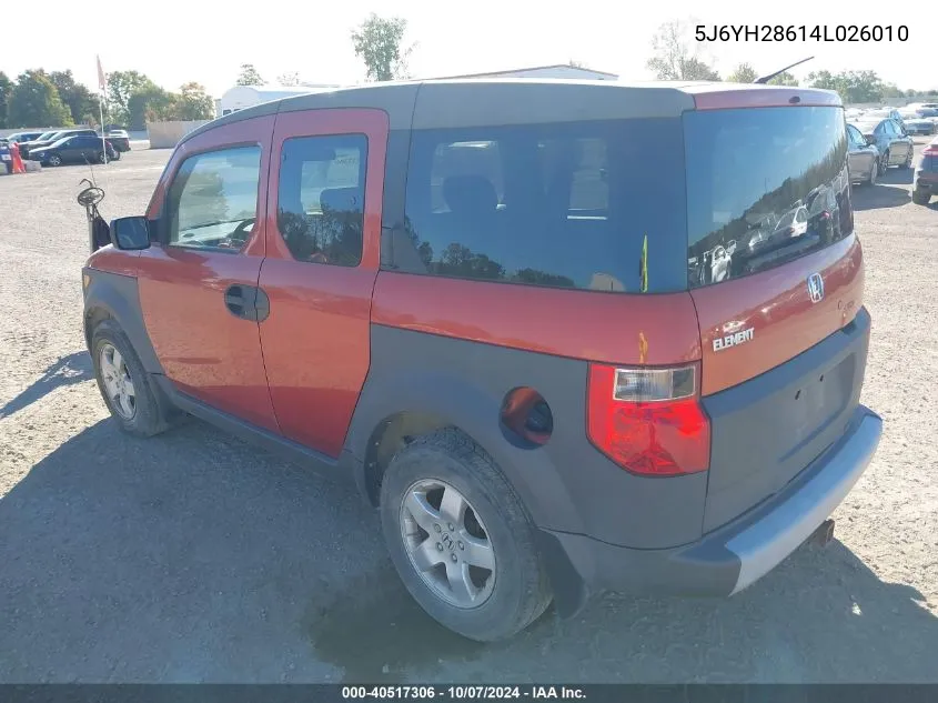 2004 Honda Element Ex VIN: 5J6YH28614L026010 Lot: 40517306