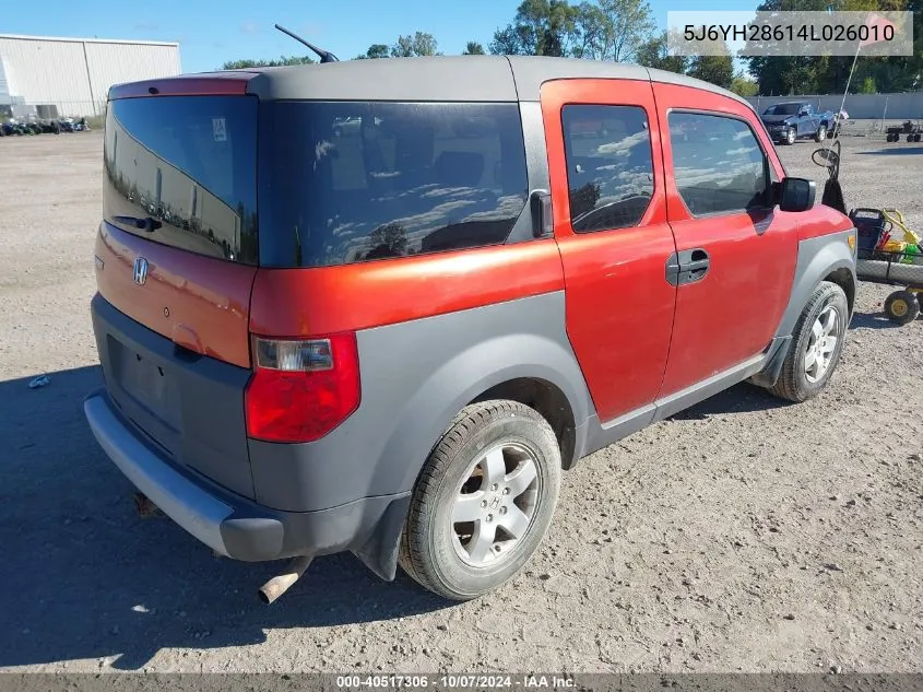 2004 Honda Element Ex VIN: 5J6YH28614L026010 Lot: 40517306