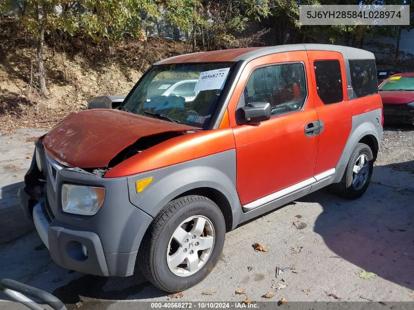 2004 Honda Element Ex VIN: 5J6YH28584L028974 Lot: 40568272