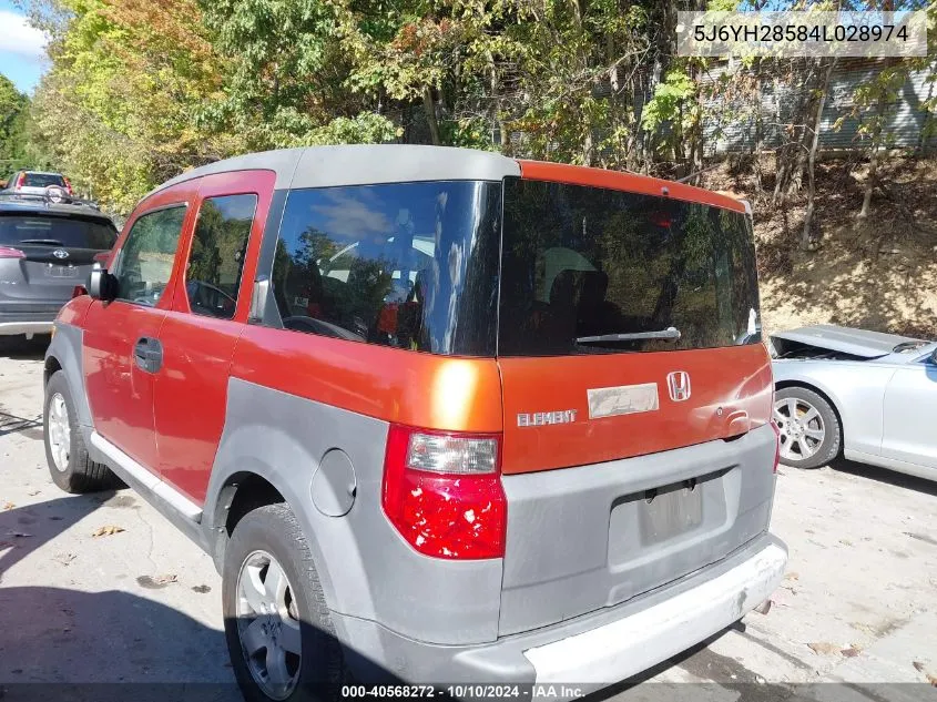 2004 Honda Element Ex VIN: 5J6YH28584L028974 Lot: 40568272