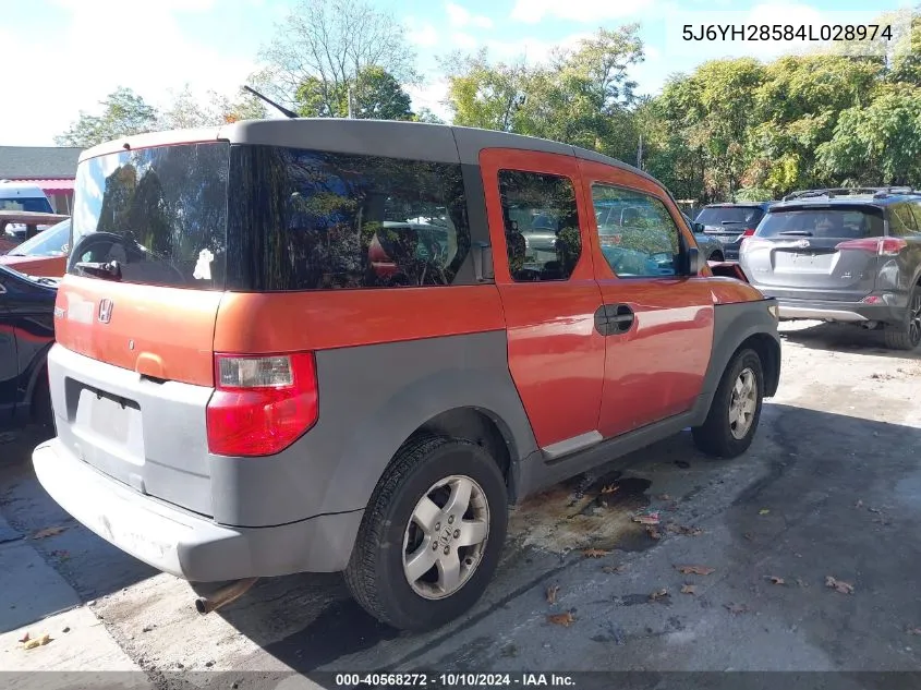 2004 Honda Element Ex VIN: 5J6YH28584L028974 Lot: 40568272