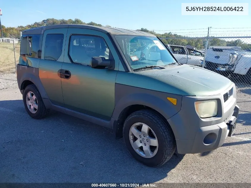 2004 Honda Element Ex VIN: 5J6YH28524L006422 Lot: 40607560