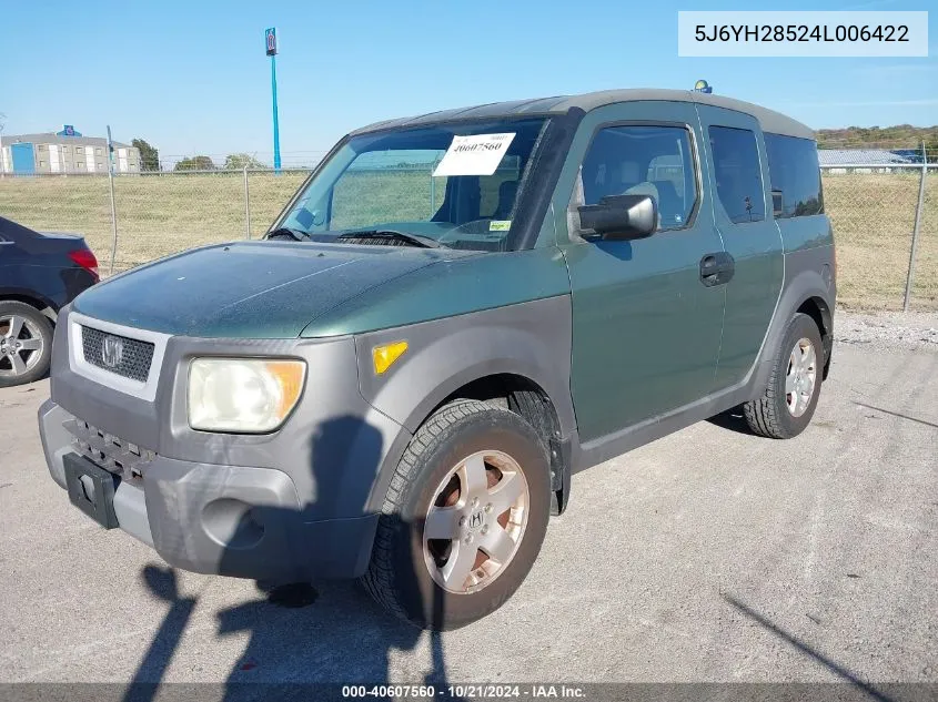 2004 Honda Element Ex VIN: 5J6YH28524L006422 Lot: 40607560