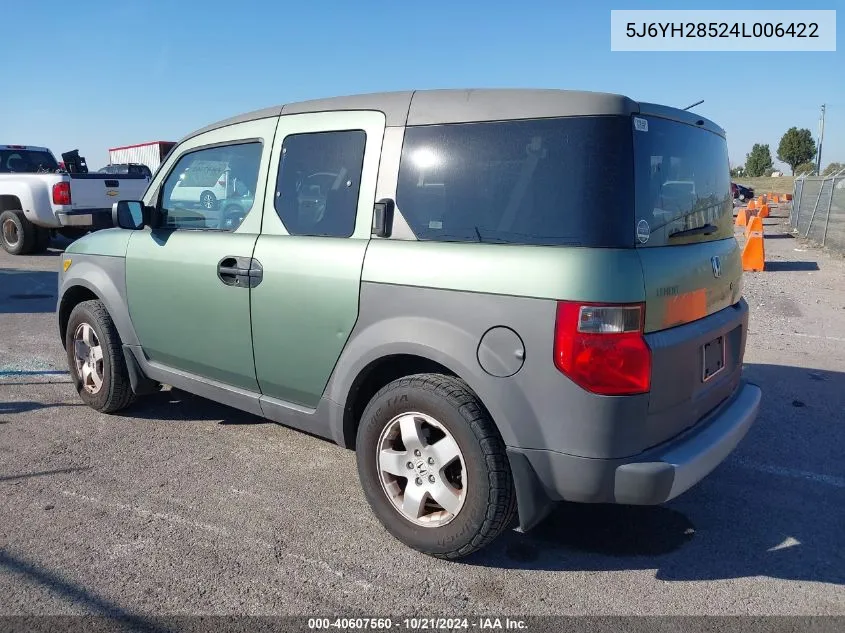 2004 Honda Element Ex VIN: 5J6YH28524L006422 Lot: 40607560