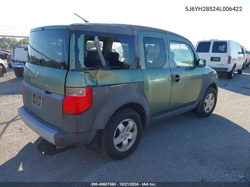 2004 Honda Element Ex VIN: 5J6YH28524L006422 Lot: 40607560