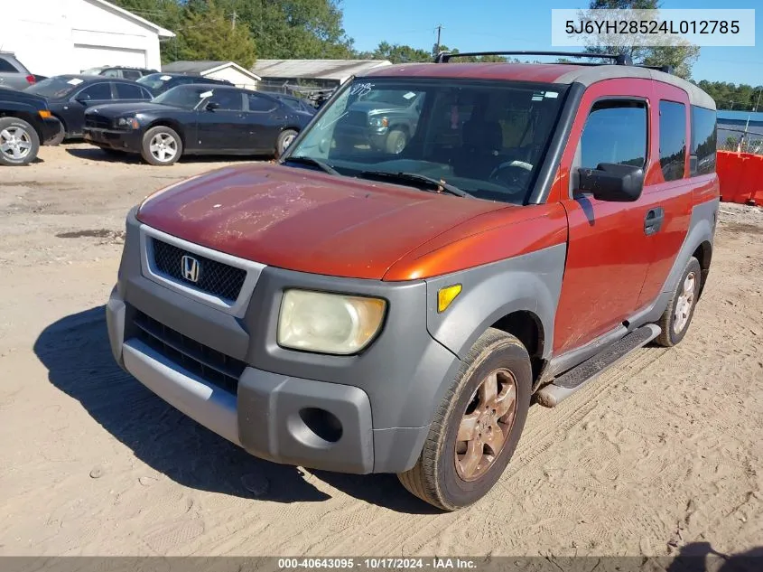 2004 Honda Element Ex VIN: 5J6YH28524L012785 Lot: 40643095